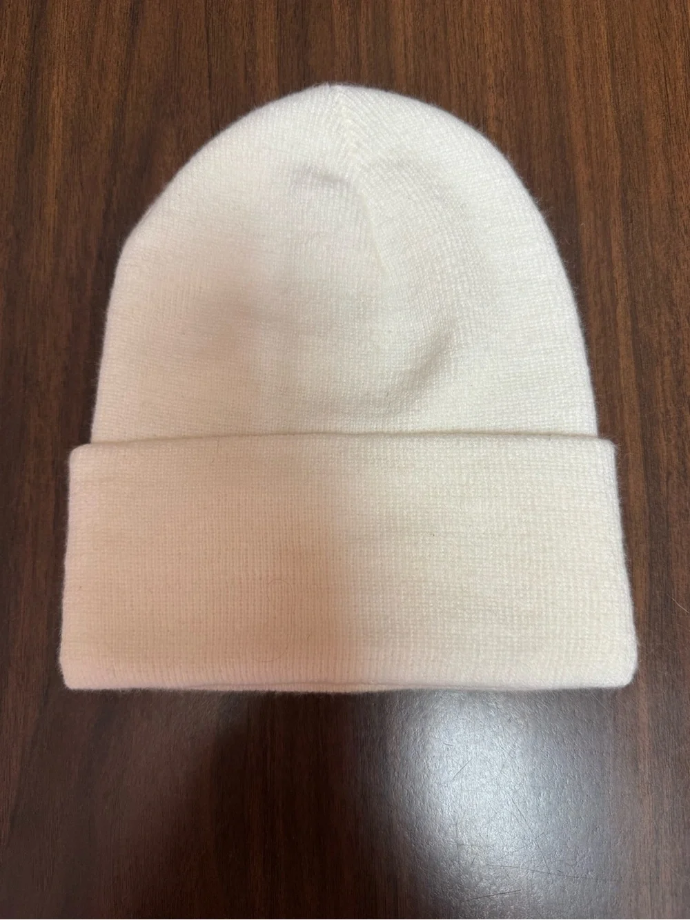 Carhartt Unisex Cream Cuffed Knit Beanie with Logo Patch